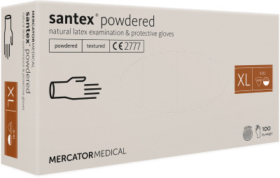 Latex púderes kesztyű XL Mercator 100x
