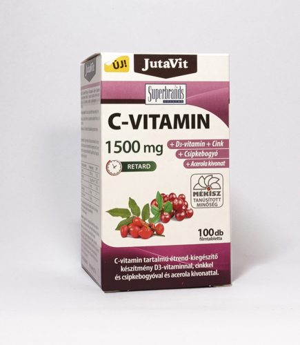 Jutavit C-vitamin 1500mg +D3 +cink +csipkeb +acerola retard filmtabletta 100x