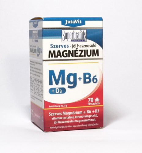 Jutavit Szerves Magnézium +B6 +D3 tabletta 70x