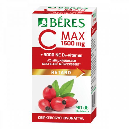 Béres C-vitamin Max 1500mg +D3-vitamin 3000NE retard filmtabletta 90x