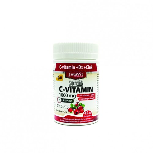 Jutavit C-vitamin 1000mg +D3 +cink +csipkebogyó retard filmtabletta 45x
