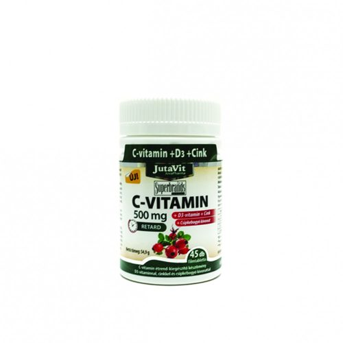 Jutavit C-vitamin 500mg +D3 +cink +csipkebogyó retard filmtabletta 45x