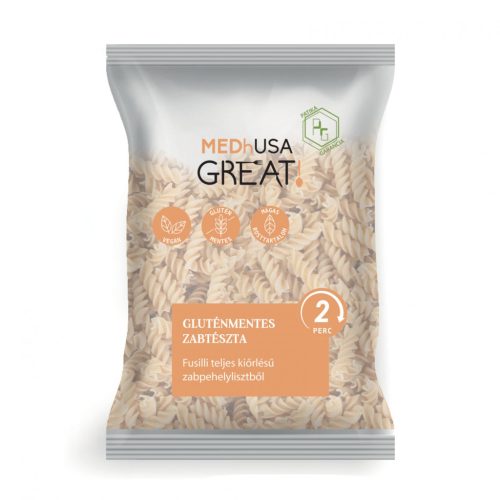 Medhusa Great Gluténmentes teljes kiőrlésű zabtészta fusilli 200g