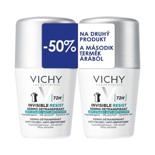 Vichy Invisible Resist izzadásgátló golyós dezodor 72h duopack 2x50ml