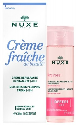 Nuxe Creme Fraiche Hidratáló feltöltő krém normál bőrre 30ml + Very Rose micellás víz 50ml