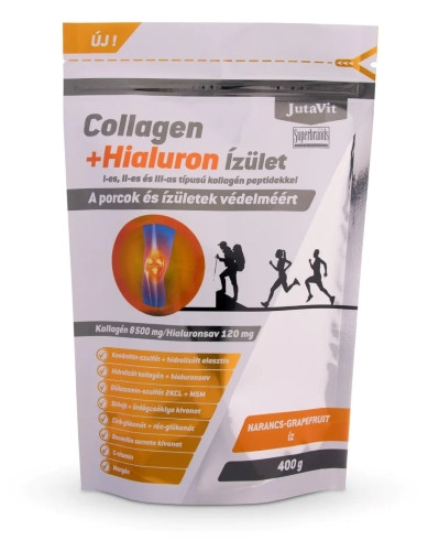 Jutavit Collagen + Hialuron izület italpor narancs-grapefruit 400g